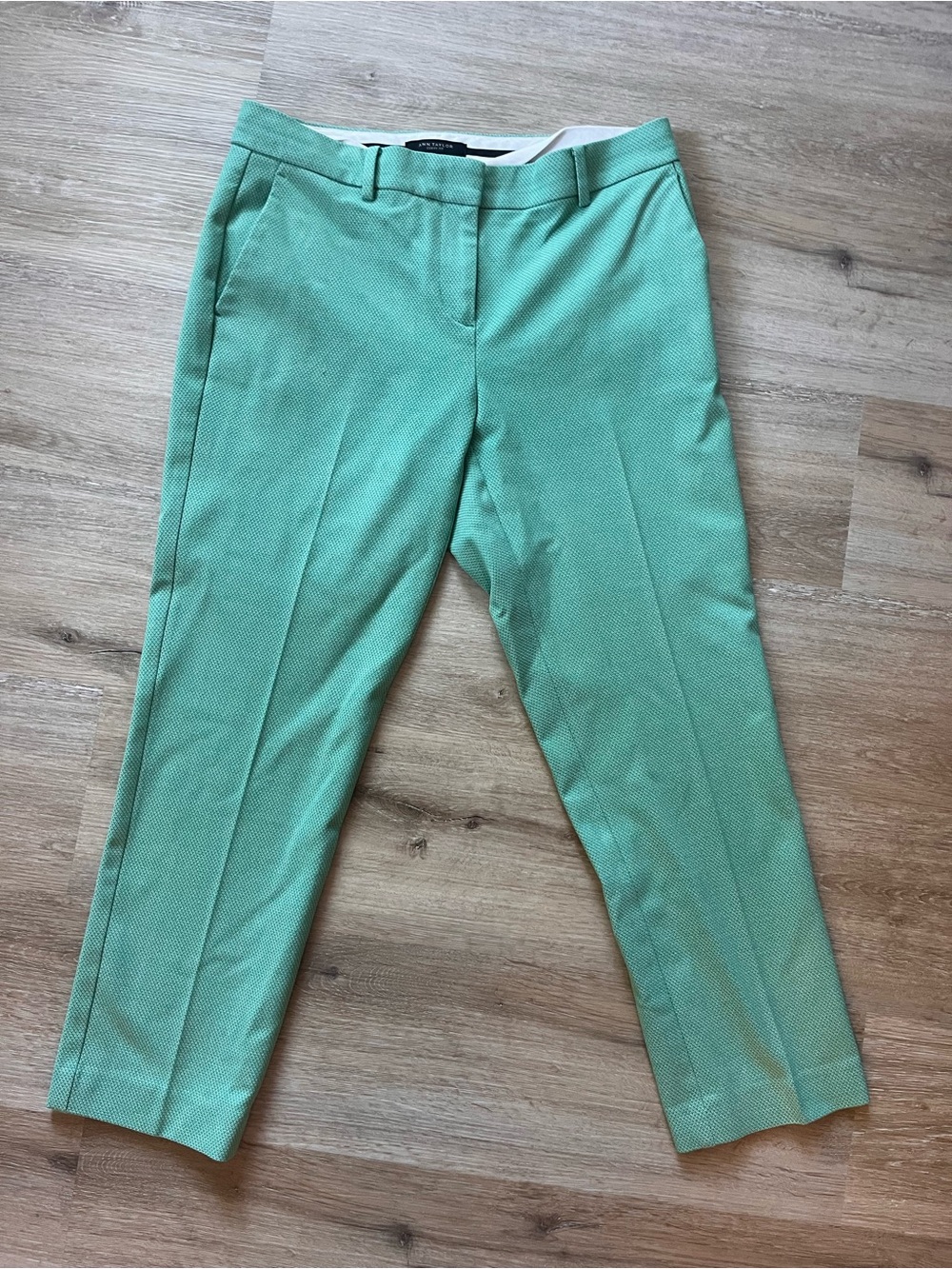 Ann Taylor Curvy Fit Green Textured Pants
